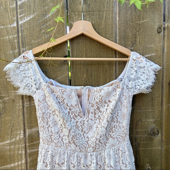 White Lace Off the shoulder Midi Dress 🌿 - Picture 6 of 10